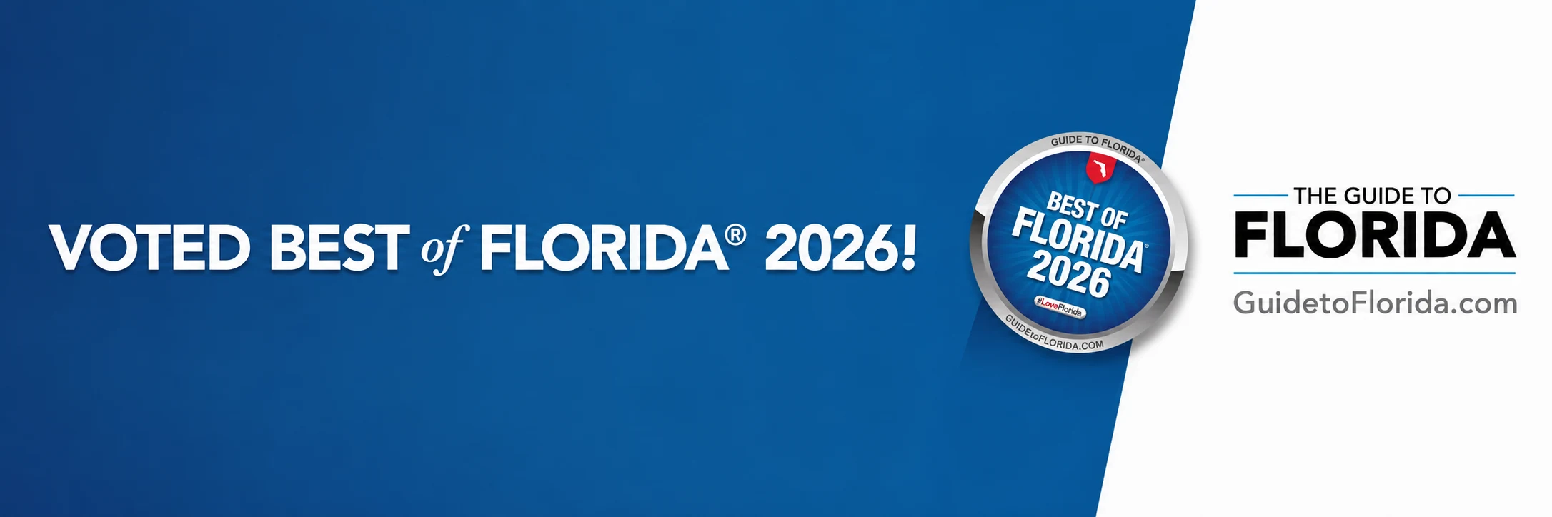 Voted Best of Florida 2026 badge, presented by Guide to Florida
