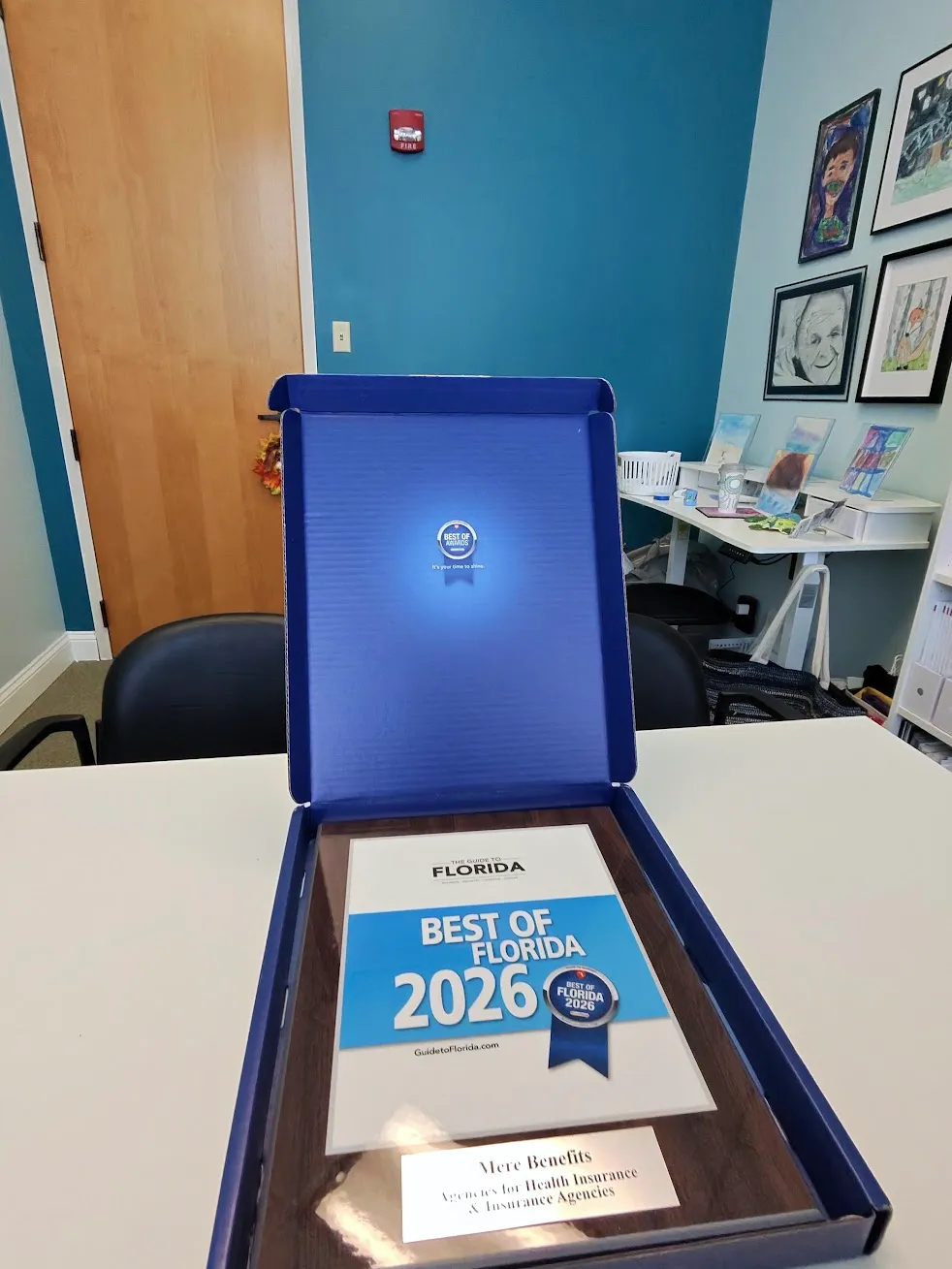 The Best of Florida 2026 plaque awarded to Mere Benefits, in its presentation case