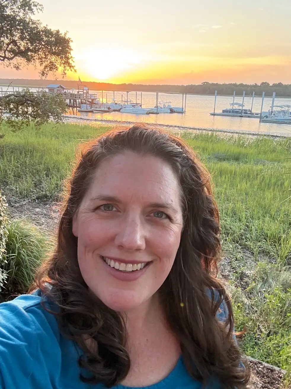 Kate Spilsbury at sunset over a Northeast Florida marsh