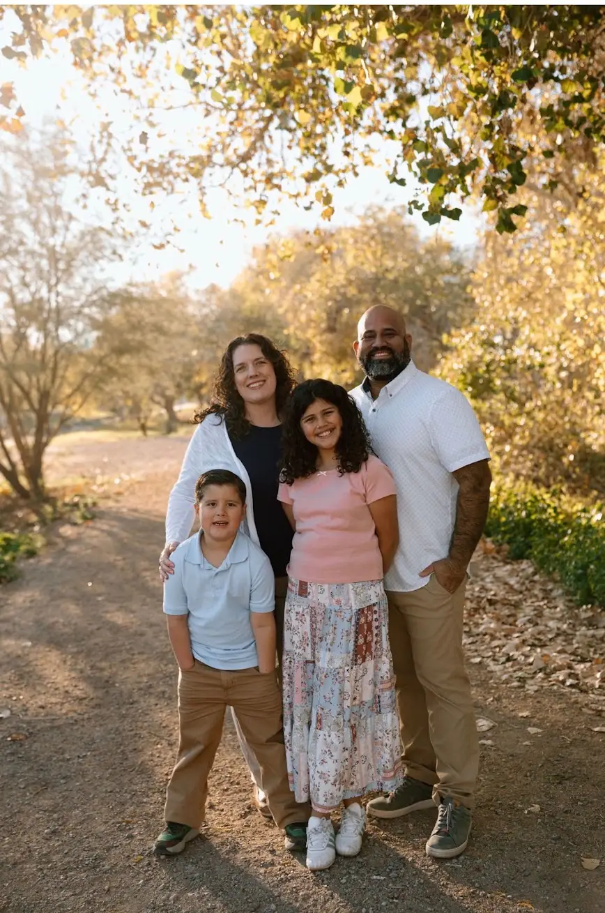 Kate Spilsbury with her husband, daughter and son