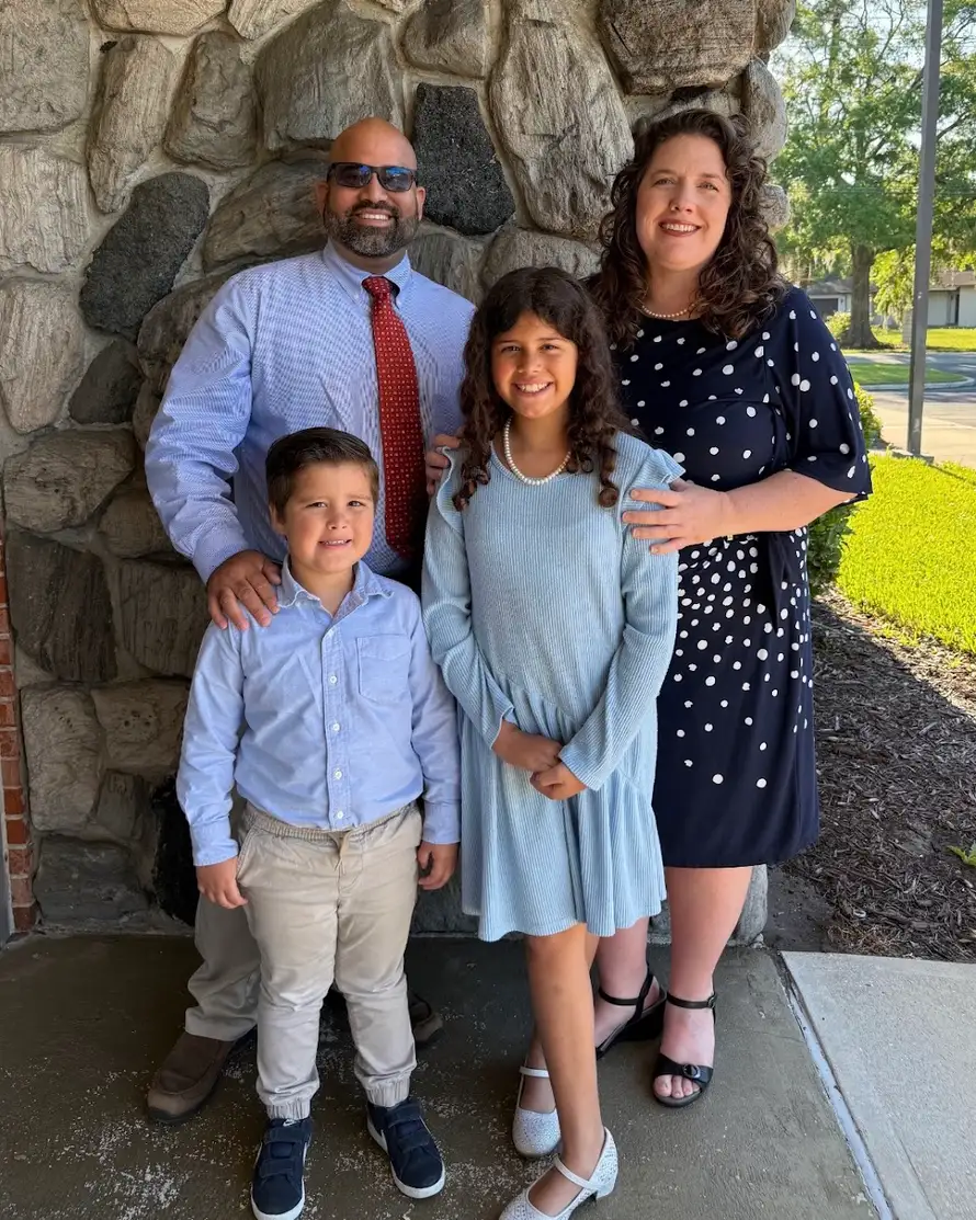 Kate Spilsbury with her husband, daughter and son