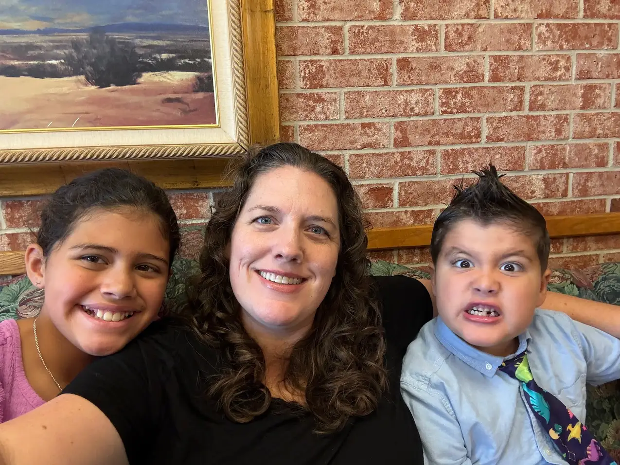 Kate Spilsbury with her daughter and son
